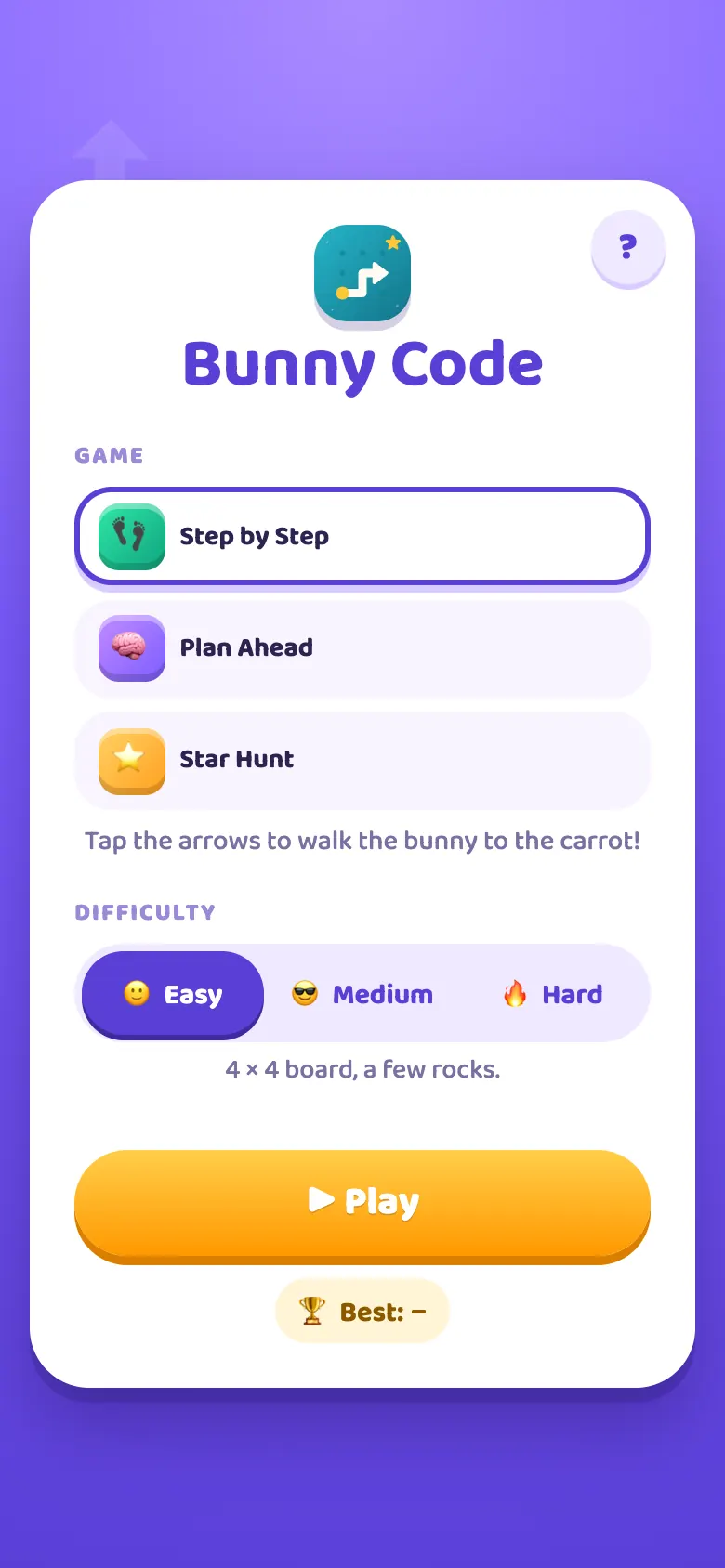 Bunny Code start screen
