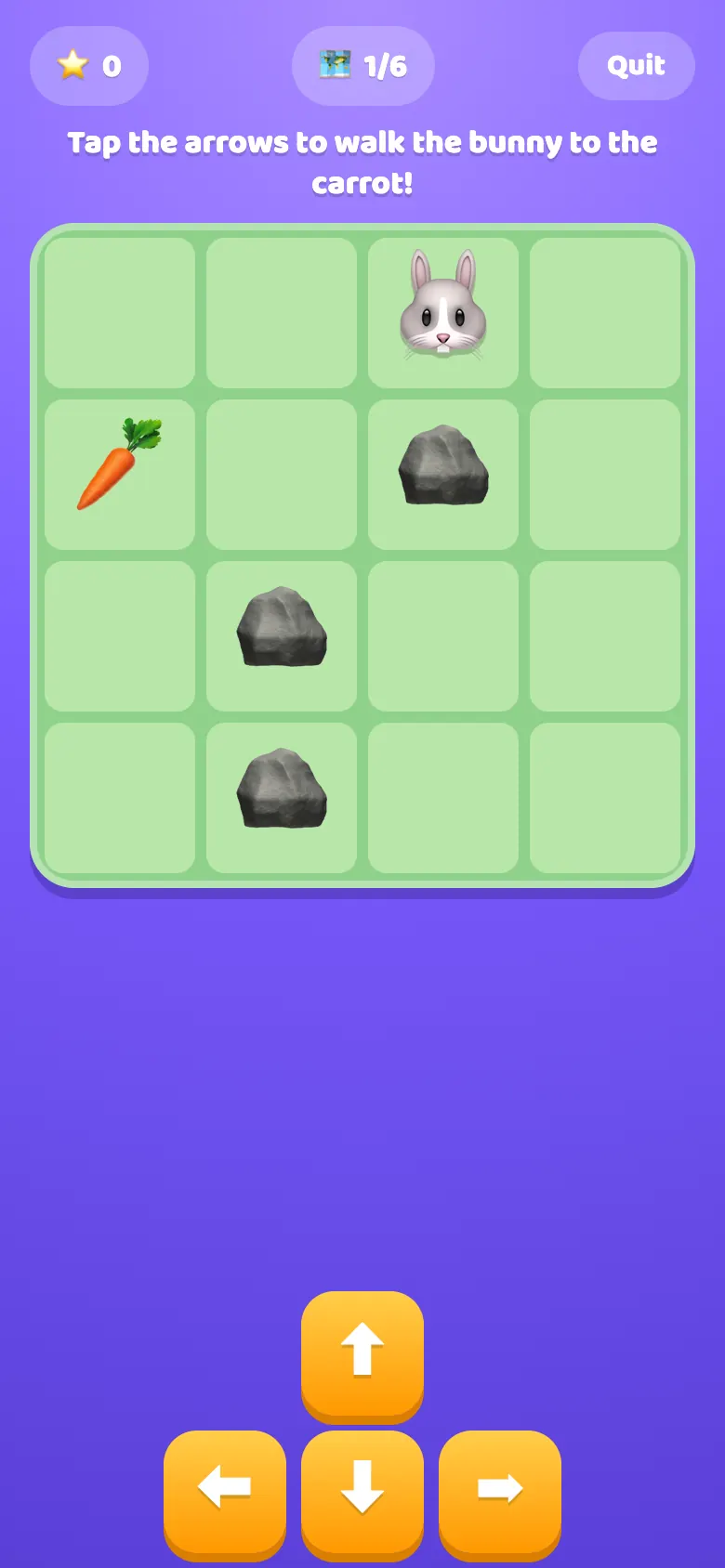 Bunny Code in play: Plan your moves and follow the directions.