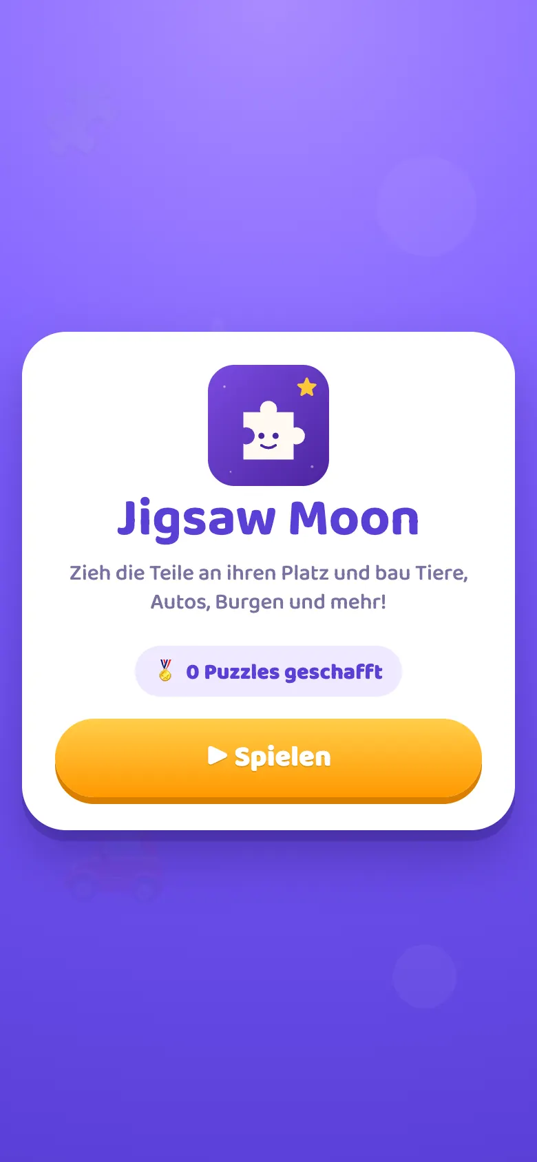 Jigsaw Moon: Startbildschirm
