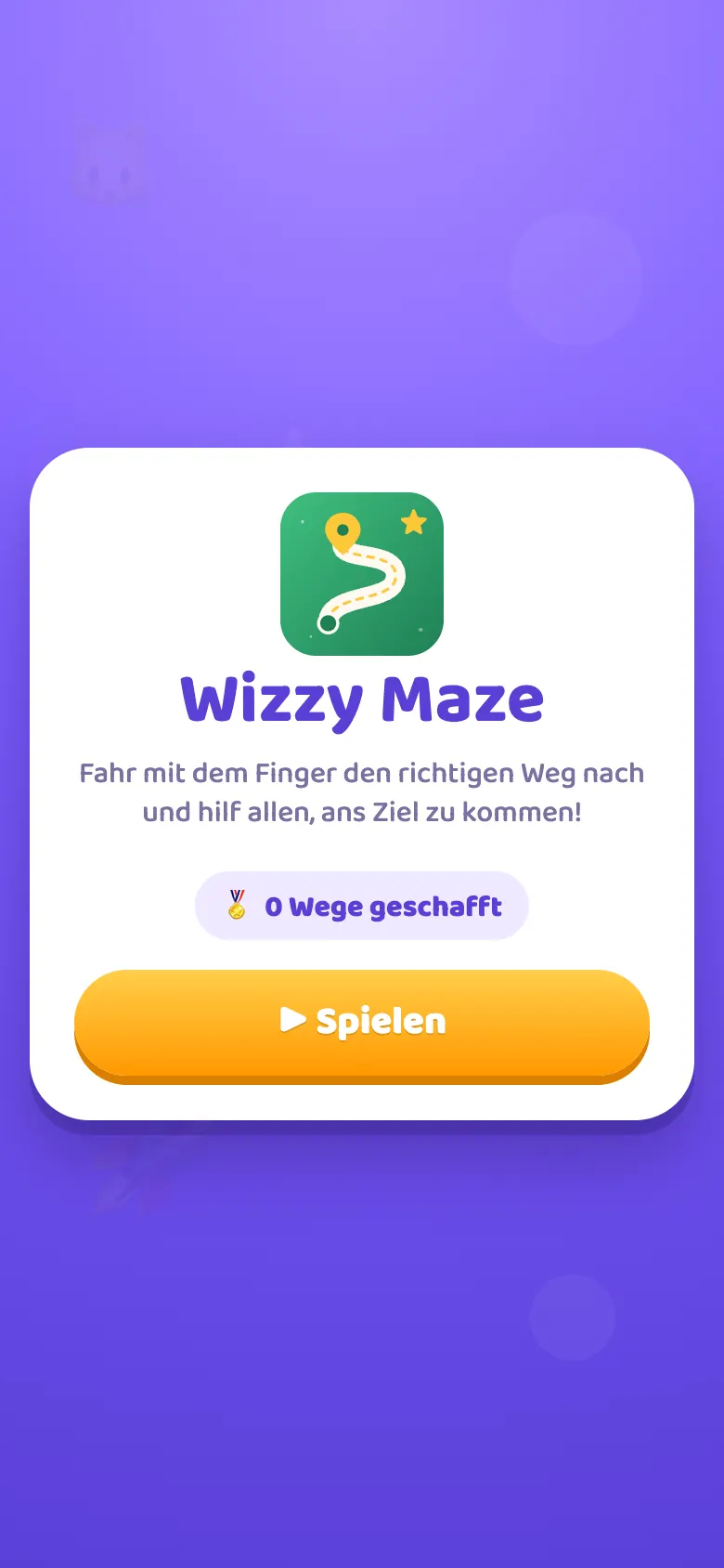 Wizzy Maze: Startbildschirm