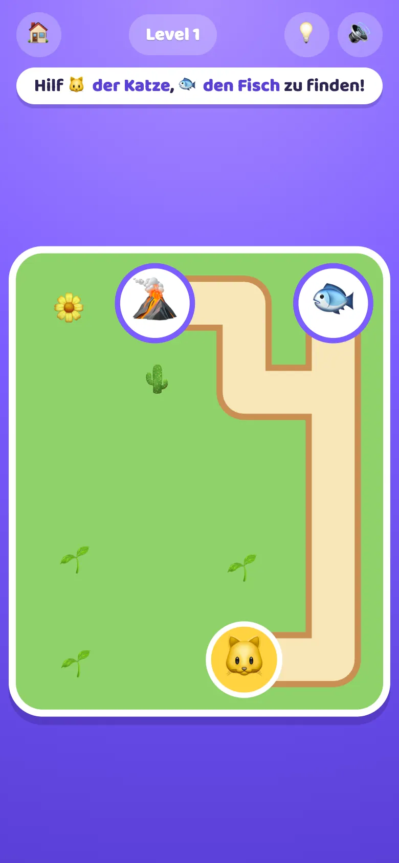 Wizzy Maze beim Spielen: Den richtigen Weg nachfahren und allen helfen, ans Ziel zu kommen.