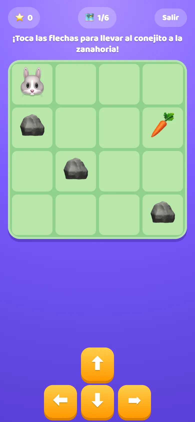 Bunny Code en juego: Planea tus movimientos y sigue las direcciones.