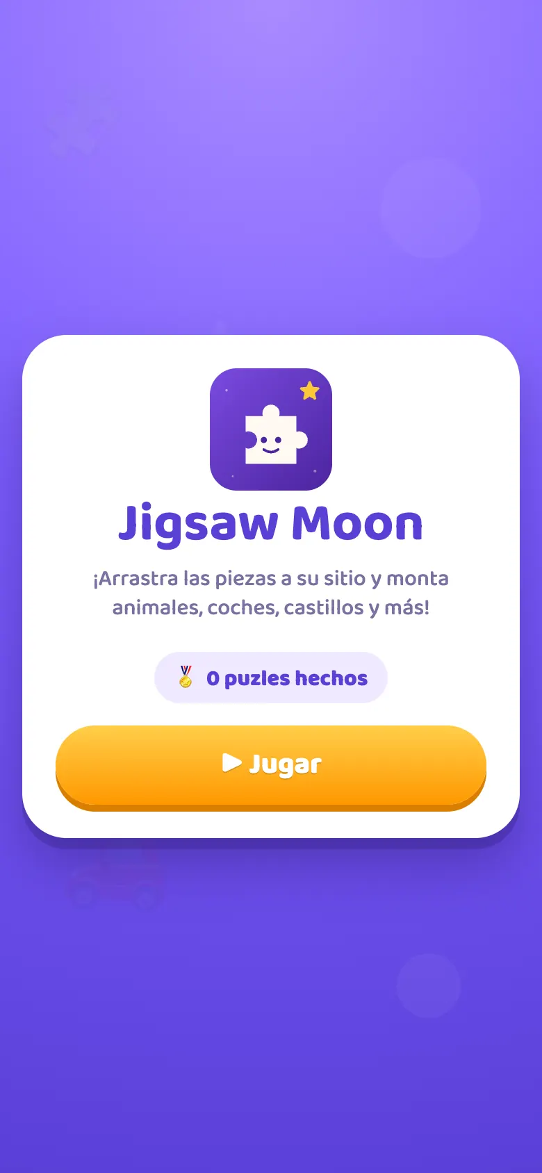 Jigsaw Moon: pantalla de inicio