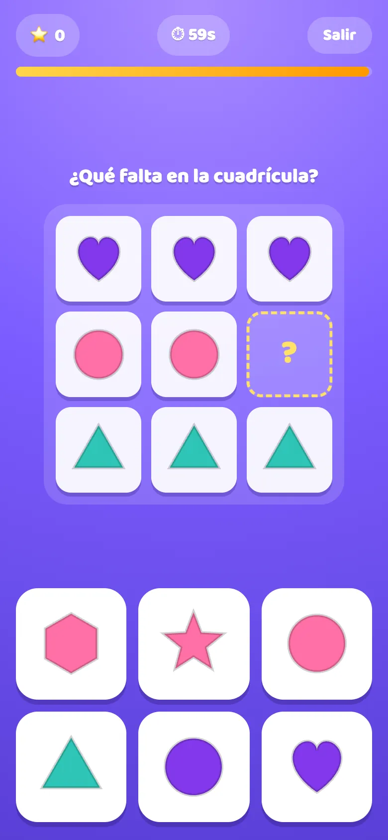 Shape Detective en juego: Descubre la forma que encaja y encuentra la pieza que falta.