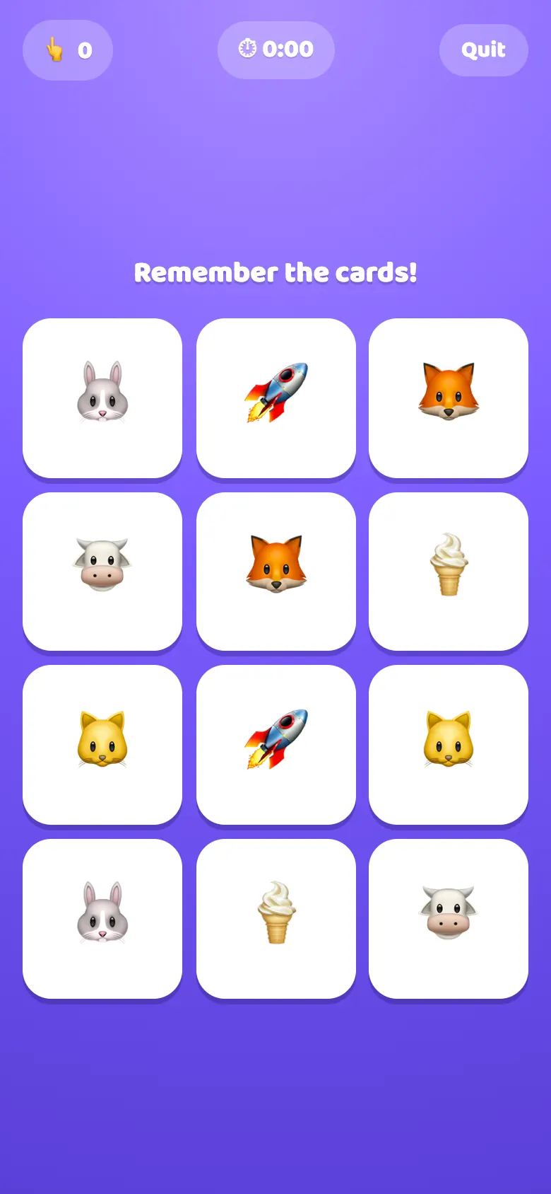 Memory Moon in play: Flip, match and remember in quick memory games.