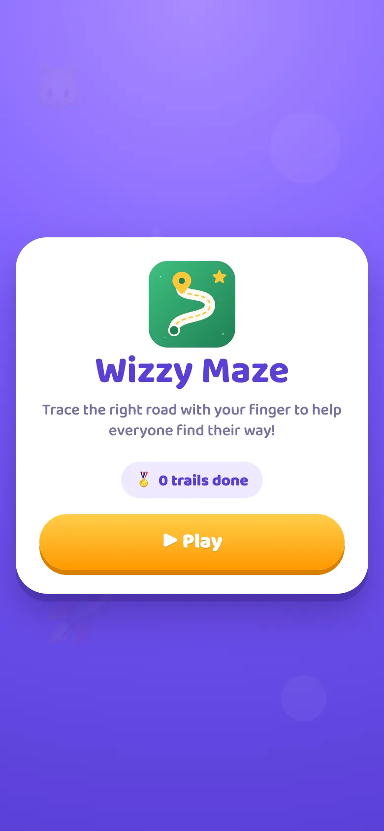 Wizzy Maze start screen